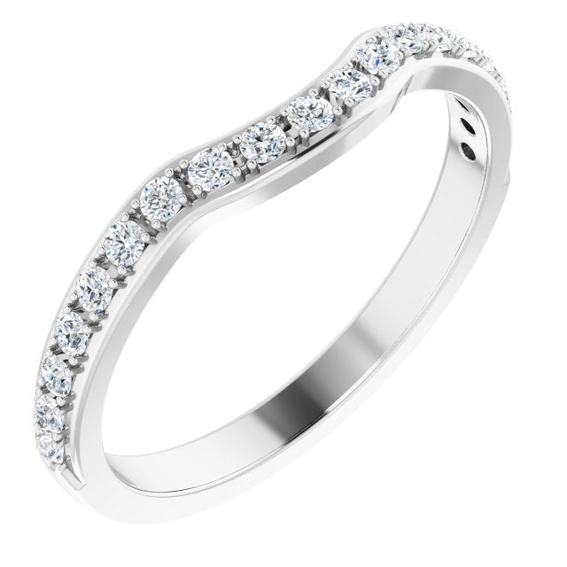 0.34 ct. Round Cut Diamond Wedding Band Stackable Curvy Ring-VIRABYANI